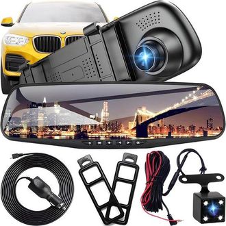 OEM C&aacute;mara De Salpicadero Full Hd Con Espejo Retrovisor, C&aacute;mara De Marcha Atr&aacute;s, Pantalla De 4,3 Pulgadas, 170&deg; Frontal, 120&deg; Trasera, 1080p