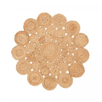 Un amour de tapis Alfombra redonda de yute tejida a mano, beige &oslash;120cm