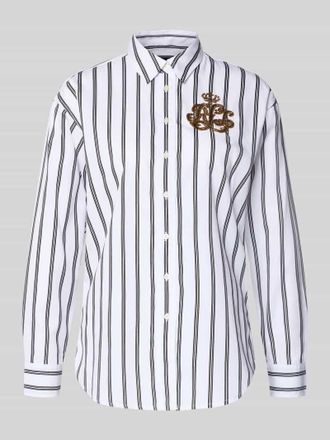 Lauren Ralph Lauren Regular Fit Hemdbluse mit Label-Applikation Modell KOTTA in Weiss, Gr&ouml;&szlig;e S