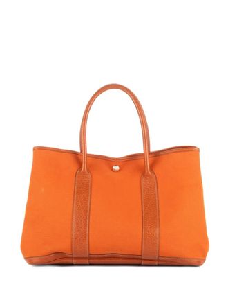 Herm&egrave;s leather-trimmed tote bag - Orange