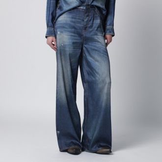 Golden Goose Pantaloni a gamba larga blu in denim