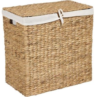 Beliani Beliani - Cesto Para La Ropa De Jacinto De Agua 2 Compartimentos Con Tapa Madera Clara Langson