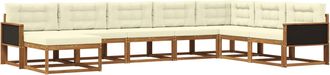 vidaXL Conjunto De Sof&aacute;s De Exterior 8 Uds. Natural Y Crema Vidaxl
