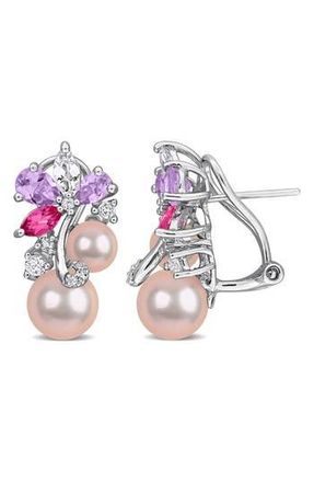 Delmar Pink Cultured Pearl & Semiprecious Stone Earrings in Pink Multi at Nordstrom Rack