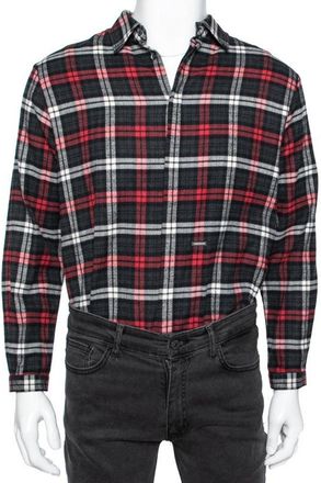 Dsquared2 Red & Grey Cotton Checked Flannel Shirt
