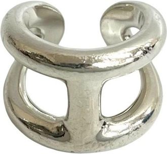 Herm&egrave;s Silver Silver 925 Band Ring (Pre-Owned)