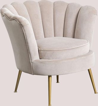 Sklum Sklum - Poltrona in velluto Morla Marrone Grano