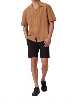 Mavi Noah Mid Rise Shorts In Black Luxe Twill