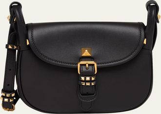 Valentino Garavani Small Rockstud Leather Saddle Crossbody Bag
