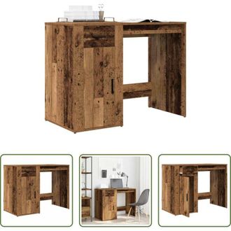 vidaXL Scrivania da ufficio - Scrivania Legno Antico 100x49x75 cm in Legno Multistrato