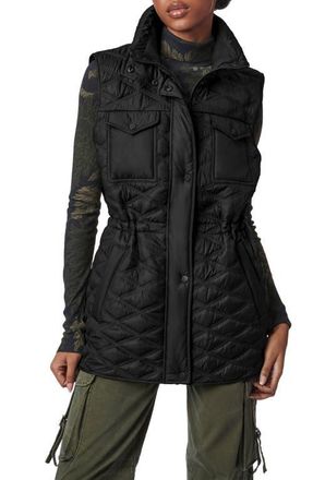 Bernardo Diamond Quilted Vest in Black at Nordstrom, Size Medium