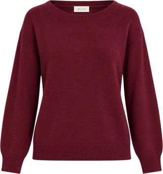 iBlues Mirra Sweater - Dames - Ronde hals truien - Rood - L - Wol - Truien & Vesten