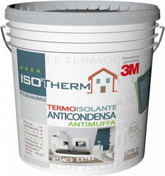 Made in Italy Isotherm Idropittura Termoisolante Anticondensa Antimuffa e Fonoassorbente per Interni 14 Lt Bianco Extra - Colorificio Area 51