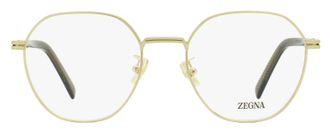 Ermenegildo Zegna EZ5270-H Geometric Round Metal-Acetate Eyeglasses - Gold
