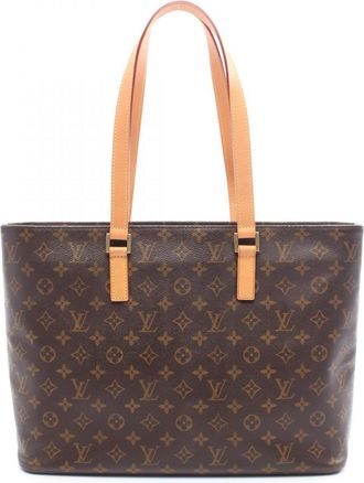 Louis Vuitton Brown Pvc Coated Canvas Monogram Leather Tote Bag (Pre-Owned)