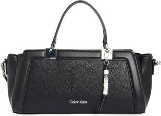 Calvin Klein Jean Baguette Satchel in Black/Silver at Nordstrom Rack