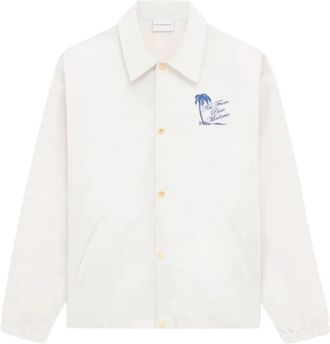 Dr&ocirc;le de Monsieur Graphic Shirt Jacket - Heren - Zomerjassen - Wit - XL - Leer - Jassen