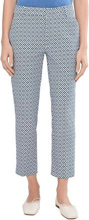 Liverpool L.A. 26 Kelsey Mid-Rise Trousers with Slit Womens Clothing Blue/Whitetileprint : 14 26, Elastane/Nylon/Viscose