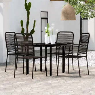 vidaXL Juego De Comedor De Jard&iacute;n 5 Piezas Negro Vidaxl