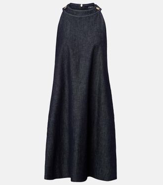 Max Mara Halterneck denim minidress