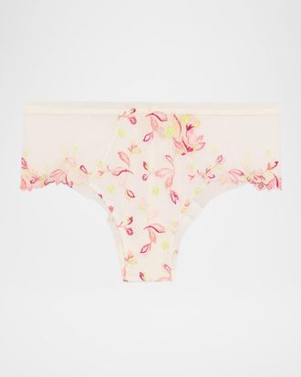 Lise Charmel Folie DEte Floral-Embroidered Tulle Boyshorts