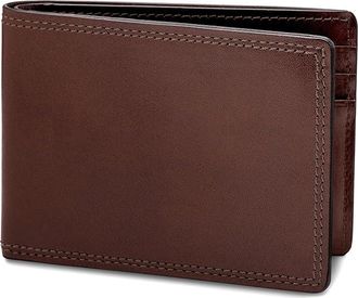 Bosca Dolce Collection - Small Bifold Mens Wallet Bi-fold Mens Wallet Dark Brown, Leather