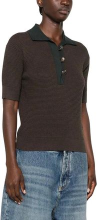 J.W.Anderson Truien & Vesten, Dames, Groen, S, Katoen, Gebreide Poloshirt