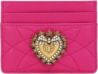 Dolce & Gabbana Pink Leather Card Holder