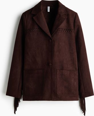 H&M Blazer mit Fransen - Brown