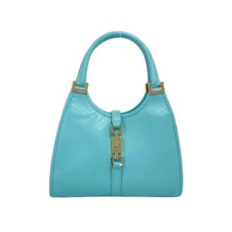 Gucci Pre-owned Jackie Micro Guccissima Leder Handtas - Dames - Pre-owned - Blauw - Maat: ONE Size Leer