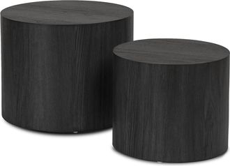 OEM Juego De Mesa De Centro Leila De 38 Cm/48 Cm, Color Negro, Estilo Loft