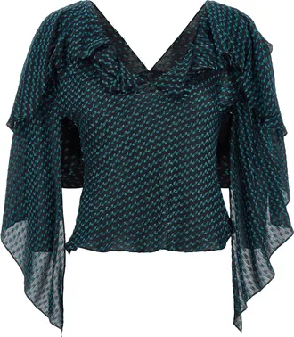Kiko Kostadinov Blue Modal Womens Blouse