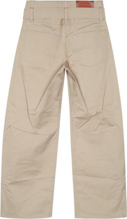 Acne Studios Wide-Leg Organic Cotton Trousers - Beige