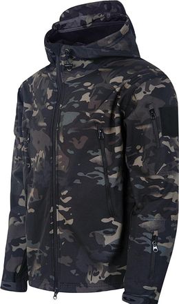 Generic Mens Winter Coat Mens Outdoor Fleece Jackets Loose-Fitting Jackets for Everyday Wear Hooded Jacket with Pockets Warm Coats Camouflage Coat from Casual