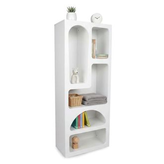 Dmora Aparador Bellatrix, Buf&eacute; De Sal&oacute;n, Aparador De Sal&oacute;n, Despensa De Cocina, 60x32h150 Cm, Blanco, Con Embalaje Reforzado - Dmora