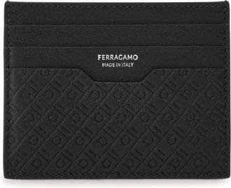 Ferragamo Monogram Card Holder - male - Ferragamo - Wallets & Cardholders - Black - ONE SIZE - Accessories