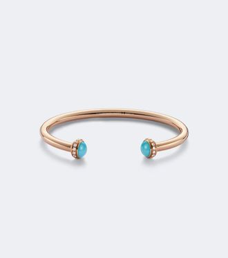 Piaget Possession 18kt rose gold cuff bracelet with diamonds and turquoise