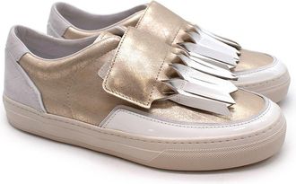 Tod's White And Gold Trainers Size 36.5