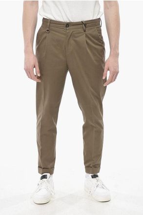 Paolo Pecora DUOMO Stretch Cotton Chino Trousers with Turn-ups size 54