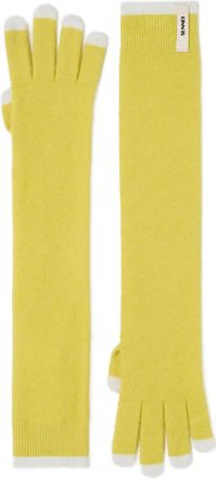 Sunnei Guanti con applicazione logo - Giallo