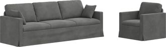 vidaXL Juego De Sof&aacute; 2 Uds. Gris Oscuro Terciopelo Vidaxl