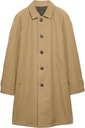 Prada Katoenen jas met logo en knopen - Beige