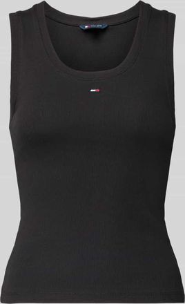 Tommy Jeans Slim Fit Tank Top aus Baumwoll-Mix in Black, Gr&ouml;&szlig;e XL