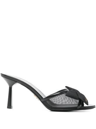 Prada bow mesh sandals - Nero