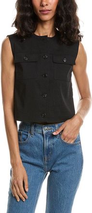 Theory Linen-Blend Trucker Vest