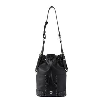 Pinko Bucket Bag - Dames - Schoudertassen - Zwart - ONE Size - Leer - Tassen