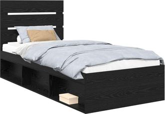 vidaXL Estructura De Cama Negro 90 X 200 Cm Madera De Pino Macizo Vidaxl