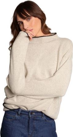 Celtic & Co. Felted Funnel Neck Sweater in Oatmeal /Charcoal at Nordstrom, Size Medium