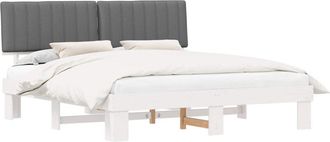 vidaXL Estructura De Cama Con Cabecera Tapizada Gris Claro Vidaxl