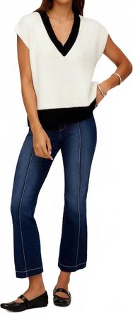 Fifteen Twenty Jules Sweater Vest In Off White/black